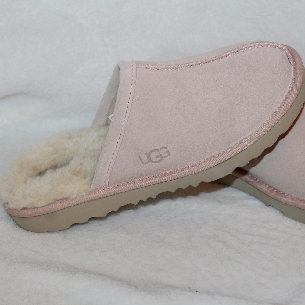 UGG‎ COZY CLOG SUEDE SHEARLING SLIPPERS PINK QUARTZ